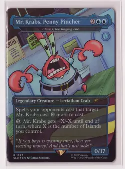 Mr. Krabs Penny Pincher Charix the Raging Isl Secret Lair MTG Rainbow Foil #1927 - Image 1