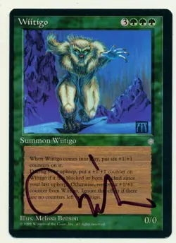 MTG Wiitigo Signed Ice Age MTG Vintage Magic the Gathering Card LP/NM - Image 1