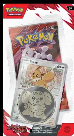 Pokemon Destined Rivals EEVEE PROMO CHECKLANE Blister Pack - BOOSTER + PROMO NEW - Image 1