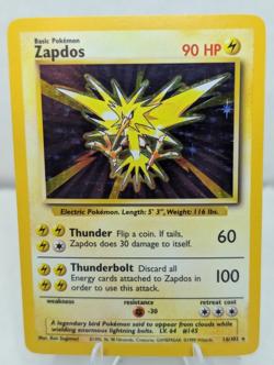 Pokemon TCG Zapdos Base Set 16/102 Holo Unlimited Holo Rare NM - Image 1