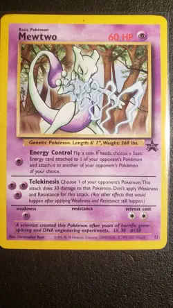 Mewtwo #12 Black Star Promo Pokemon TCG WOTC LP - Image 1