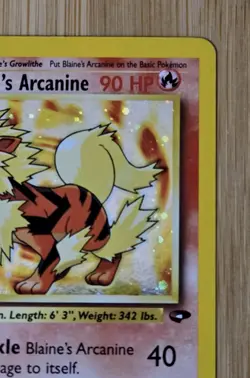 Pokemon TCG Gym Challenge Blaine's Arcanine Holo Rare 1/132 English WOTC LP - Image 4