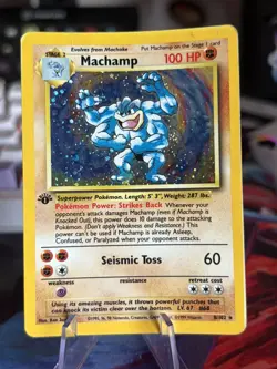 Pokemon TCG Machamp Base Set 8/102 1st Edition MP/HP - Image 1