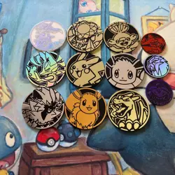 Lot of 12x Official Pokemon TCG Coins (No Duplicates) - Image 1