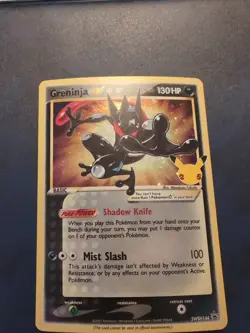 1x Pokemon Greninja Gold Star Celebrations 144 Promo SWSH144 Moderately Played - Image 1