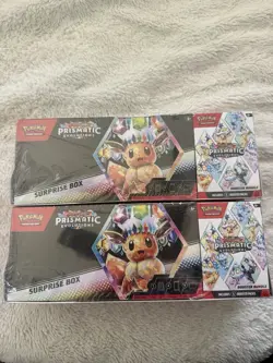 Pokemon Prismatic Evolutions Surprise Box & Booster Bundle Sealed LOT OF 2 - Image 1