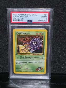 PSA 8 NEAR MINT MINT 2000 Pokemon Gym Challenge #81 Koga's Tangela 1st Edition ! - Image 1