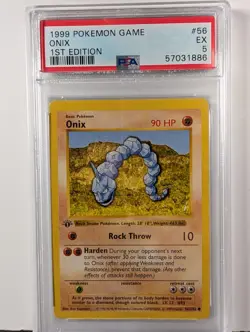 1999 POKEMON BASE SET 1ST EDITION #56 ONIX PSA 5 - Image 1
