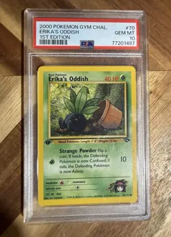 Gym Challenge Erika's Oddish 70/132 1st Edition PSA 10 Pokemon Card 2000 - Image 1