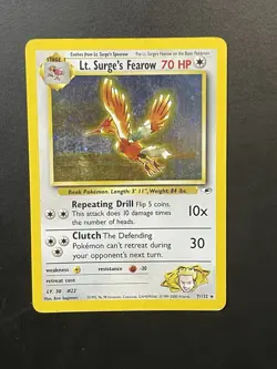 Lt. Surge's Fearow 7/132 Gym Heroes Holo Pokemon Trading Card - Image 3