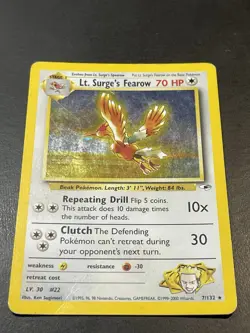 Lt. Surge's Fearow 7/132 Gym Heroes Holo Pokemon Trading Card - Image 4
