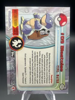 2000 Topps Pokemon TV Animation Series Blastoise #9 Foil Card - Image 2