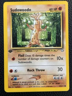 Sudowoodo 77/111 - Unlimited - Neo Genesis Set - Vintage WOTC Pokemon Card NM - Image 1