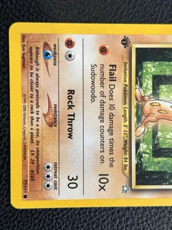 Sudowoodo 77/111 - Unlimited - Neo Genesis Set - Vintage WOTC Pokemon Card NM - Image 3