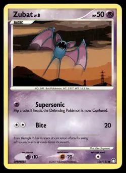 Zubat 108/123 Pokemon Card Mysterious Treasures Common 50 HP Lightly Played W33 - Image 1
