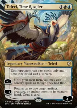 MTG Teferi, Time Raveler - Borderless, NM-Mint, English Commander: Bloomburrow - Image 1