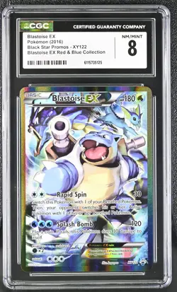 CGC 8 Blastoise EX 2016 Black Star Promos XY122 Holo Pokemon Card - Image 1