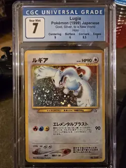 Pokemon TCG Lugia Gold Silver to a New World 249 Holo Rare Japanese 1999 CGC 7 - Image 1