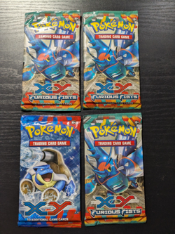 New & Sealed 4 Pokemon XY 10 Card Packs (3 Furious Fists, 1 Mega Blastoise) - Image 1