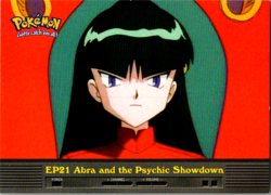 Pokemon Topps EP21 Abra and the Psychic Showdown Blue Logo LP NON HOLO - Image 1