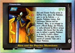 Pokemon Topps EP21 Abra and the Psychic Showdown Blue Logo LP NON HOLO - Image 2