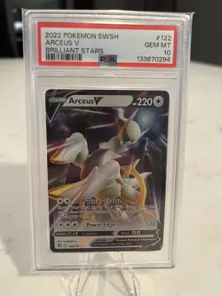 2022 Pokemon Sword and Shield Brilliant Stars Arceus V #122/172 PSA 10 GEM MINT - Image 1