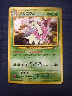 Meganium Holo Japanese Neo Premium File 1 Promo Pokemon - Image 1