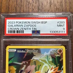 Galarian Zapdos 2023 Pokemon SWSH Crown Zenith Tins BSP #283 PSA 9 MINT - Image 4