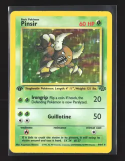 Pokemon Jungle #09/64 1st Edition Holo Rare Pinsir (9) - Image 1