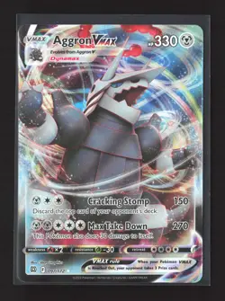 Pokemon SWSH09: Brilliant Stars #097/172 Holo Ultra Rare Aggron VMAX - Image 1