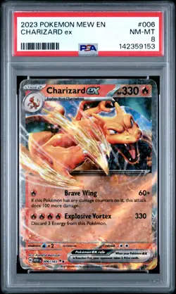 PSA 8 2023 POKEMON MEW EN-151 006 CHARIZARD EX - Image 1