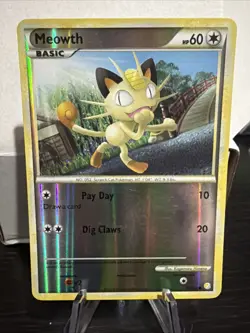 Meowth 75/123 Reverse Holo Common HeartGold & SoulSilver Pokemon TCG MP - Image 1