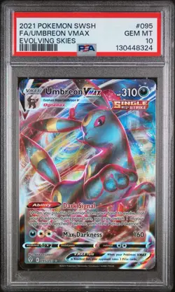 2021 POKEMON SWORD & SHIELD EVOLVING SKIES #095 FULL ART/UMBREON VMAX PSA 10 - Image 1
