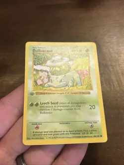 Pokemon TCG Bulbasaur 044/102 Base Set Shadowless 1st Edition 1999 Vintage WOTC - Image 2