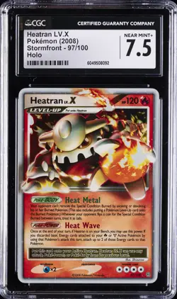 2008 POKEMON STORMFRONT HOLO #97/100 HEATRAN LV.X CGC 7.5 - Image 1