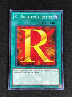 YUGIOH R- RIGHTEOUS JUSTICE RYMP-EN025 SECRET PLAYED/EDGE WEAR - Image 1