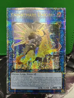 Yugioh Knightmare Unicorn (Alternate) Quarter Century Secret Rare RA01-EN043 1st - Image 1
