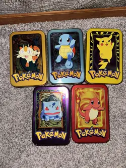 Topps Pokemon Series 1 TV Animation Complete EMPTY Tin Set Mint NO CARDS! - Image 1