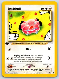 Snubbull - 1st Ed - Neo Revelation 55/64 Tomokazu Komiya Pokemon Card NM - Image 1