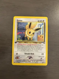 Pokemon TCG Neo Discovery 1st Edition LP Eevee Card 38/75 - Image 1