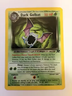 Dark Golbat 7/82 Team Rocket Holo Pokemon Card - MP - Image 1