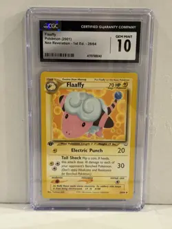 CGC 10 GEM MINT Flaaffy Neo Revelation 1st Edition 28/64 Pokemon Card - Image 1
