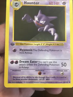 Pokemon TCG Haunter Base Set 1st Edition Shadowless Card 29/102 Vintage Wotc - Image 3