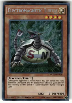 Electromagnetic Turtle Secret Rare YGLD-ENA00 NM Yugioh Card TCG - Image 1