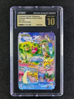 2024 Pokemon Center SINGAPORE 5TH ANNIVERSARY Limited EZ-Link Card CGC 10 - Image 1