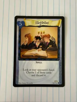 Harry Potter Trading Card Game Illegibilus Spell 92/116 Rare Promo Stamp 2001 - Image 1
