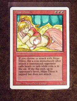 Mijae Djinn Altered Art Hand Painted MTG Magic the Gathering Anime Girl Genie - Image 1