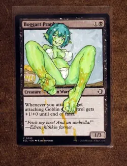 Boggart Prankster Altered Art Hand Painted MTG Magic the Gathering Anime Goblin - Image 1