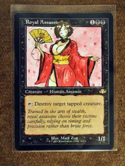 Royal Assassin Altered Art Hand Painted MTG Magic the Gathering Anime Girl - Image 1