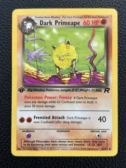 Dark Primeape 43/82 Team Rocket 1st First Edition Pokemon Card In NM Condition - Image 1